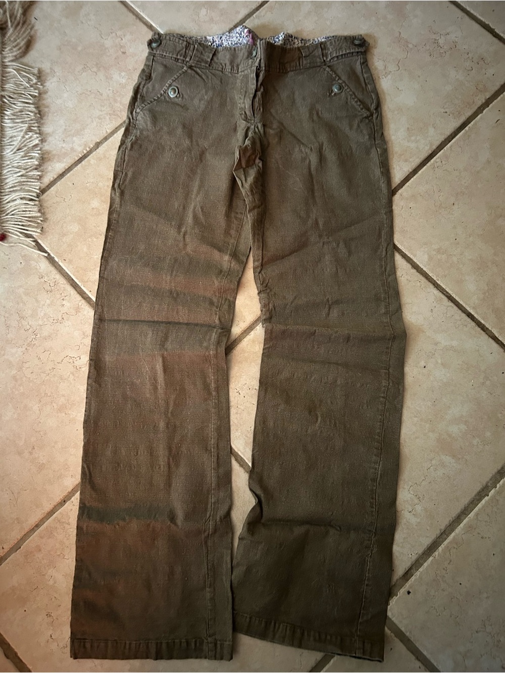 Buffalo David Bitton Olive Green Corduroy Straight-Leg Pants